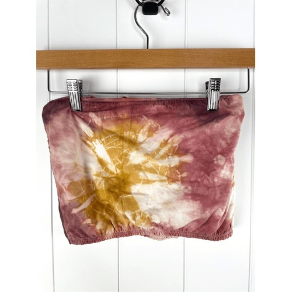Maria Bouvier Eco Fashion Tie Dye Bandeau Top Strapless S Cotton Natural